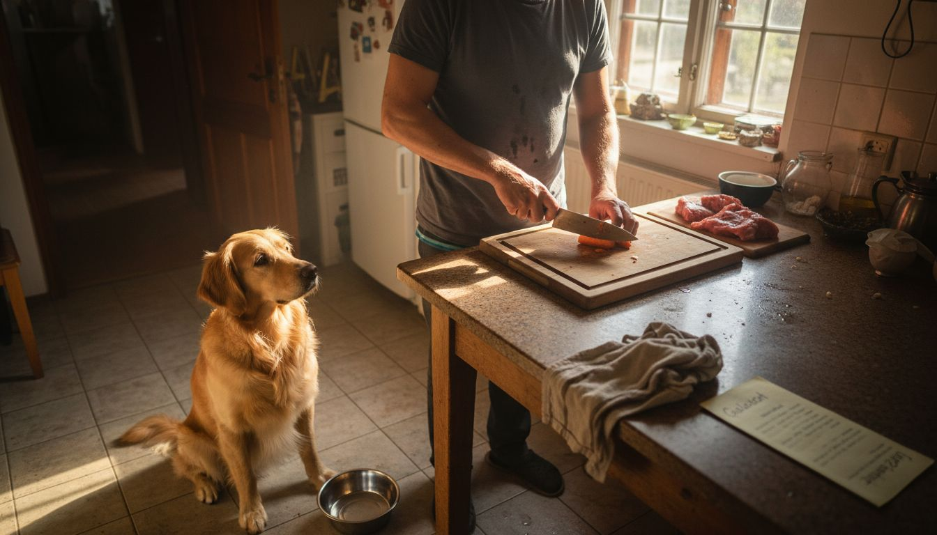Gemeinsames Zubereiten von natürlichem Hundefutter – ein Erlebnis für Mensch und Tier