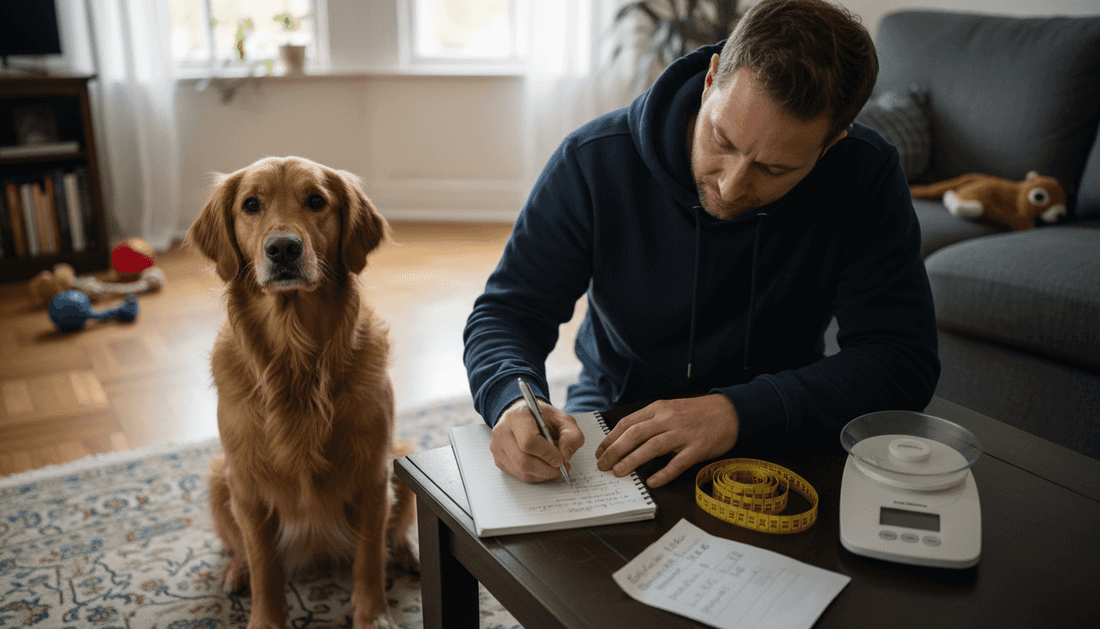 Hund und Halter bei einer gemeinsamen Ernährungsberatung